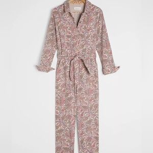 Anthropologie Pink Floral Jumpsuit